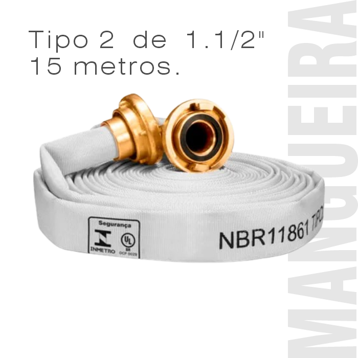 Mangueira de Incêndio Tipo 2 - 1.1/2" 15 Metros (Comercial e Industrial)